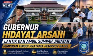 Gubernur Babel Hidayat Arsani Lantik Tiga Pejabat Pimpinan Tinggi Pratama, Tekankan Profesionalisme dan Pelayanan Publik