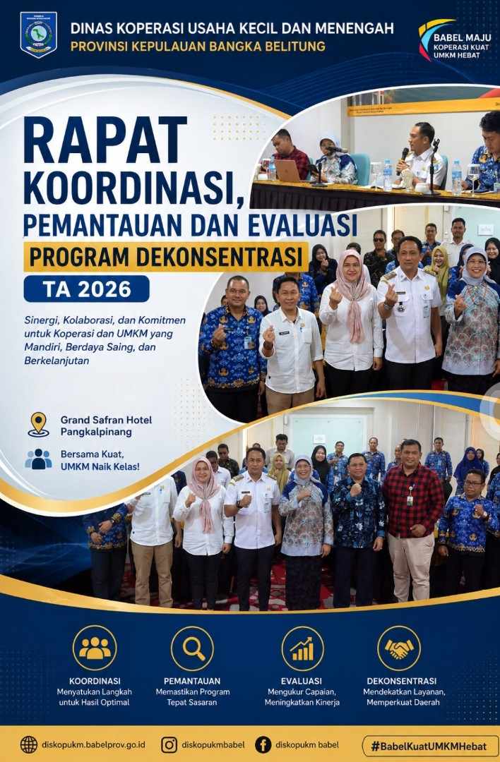 Hadirkan Narasumber Korwil KDKMP Wilayah II serta Direktur Keuangan LPDB‑KUMKM  Dalam Rapat Koordinasi, Pemantauan dan Evaluasi Program Dekonsentrasi TA 2026