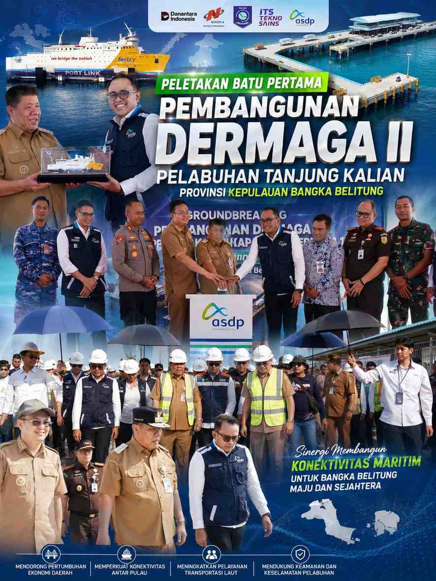 Gubernur Hidayat Arsani Lakukan Peletakan Batu Pertama Pembangunan Dermaga II Pelabuhan Tanjung Kalian, Dorong Pertumbuhan Ekonomi Bangka Barat