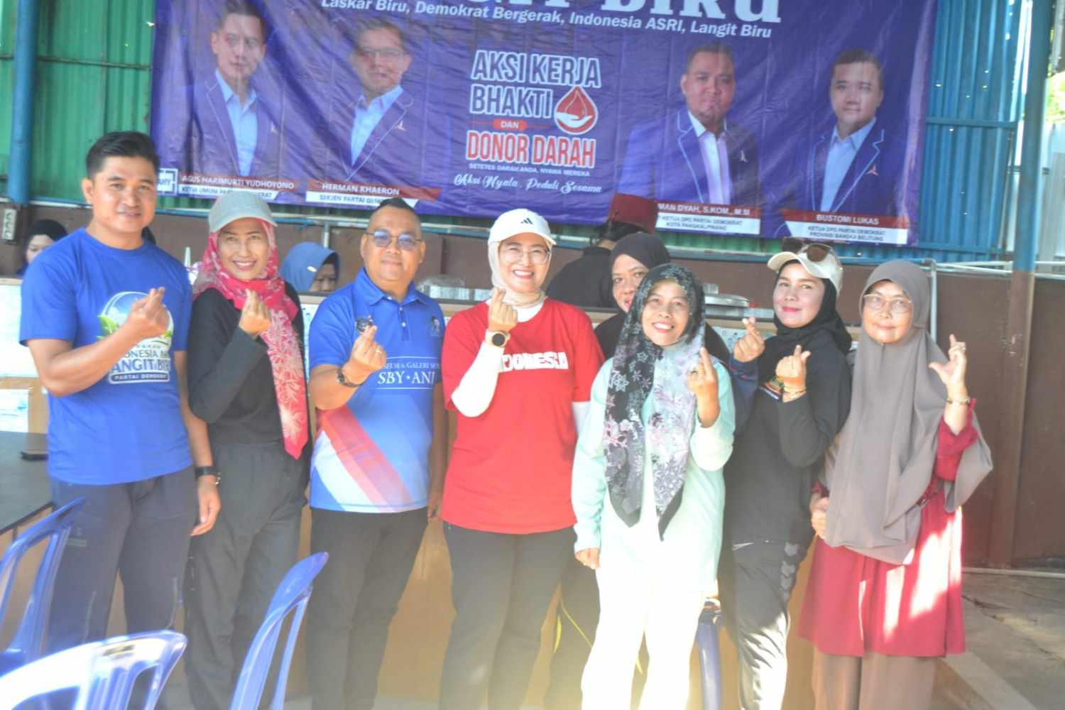 DPC Demokrat Pangkalpinang Laksanakan Aksi Kerja Bhakti dan Donor darah dalam rangkaian kegiatan HUT Demokrat ke -25