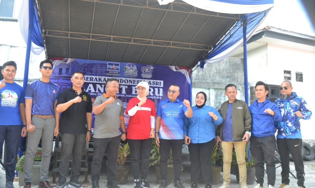 Burhanudin Mewakili Gubernur Babel Hadiri Gerakan Langit Biru: Gotong Royong dan Donor Darah Rangkaian HUT Demokrat ke-25